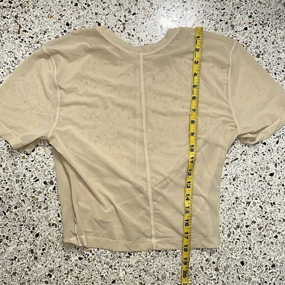 EUC Lululemon sheer tan wrap top 4 6 yoga Pilates - Picture 4 of 6